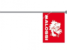 MALOSSI white / red flag 98 X 135cm