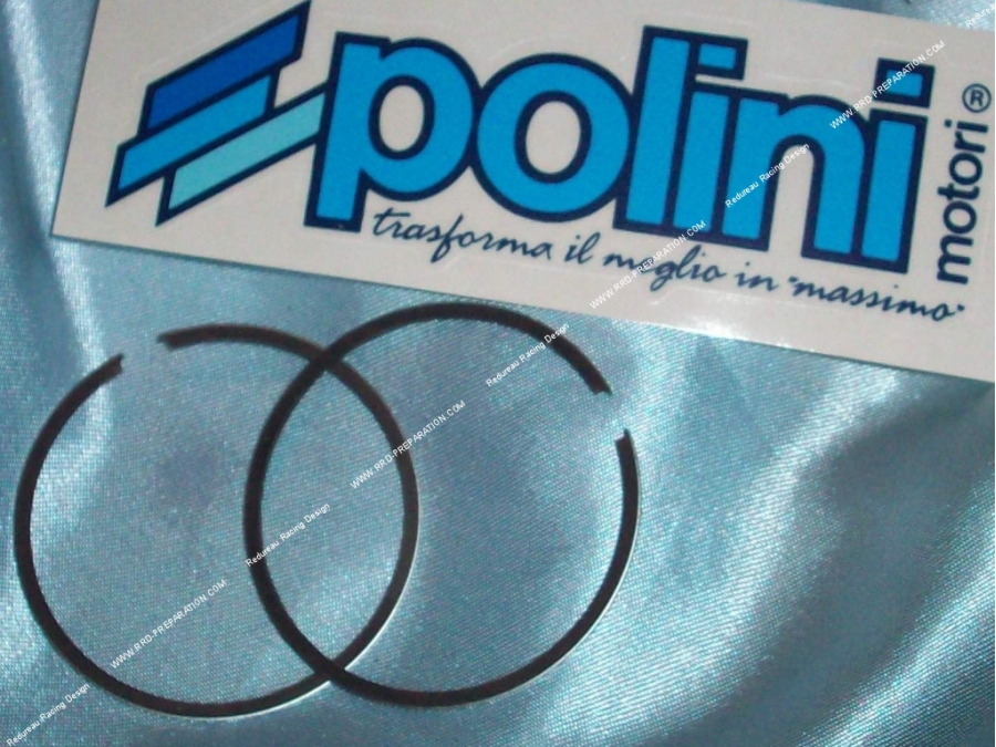 Jeu de 2 segments Ø50 ou 50,4mm X 1mm pour kit POLINI fonte et évolution (aluminium) 80cc sur minarelli am6 et DERBI