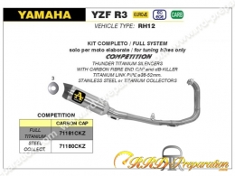 Ligne d'échappement complète ARROW COMPETITION pour YAMAHA YZF R3 de 2018 à 2020