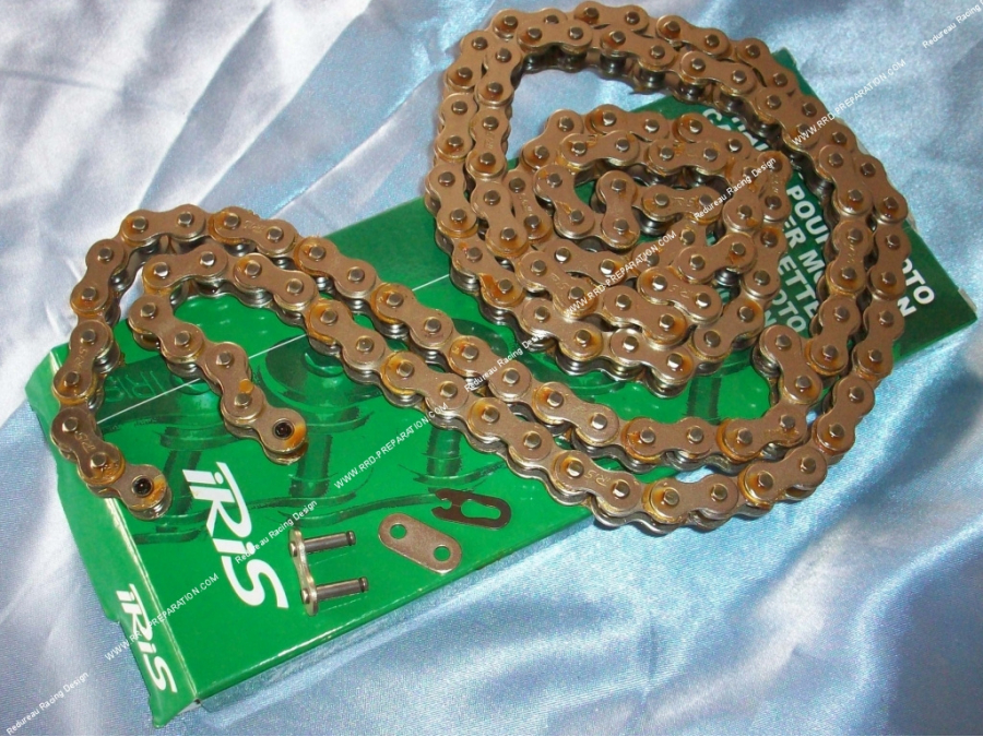 Reinforced chain IRIS RX Hyper Racing width 420 for motorcycle, mécaboite 50cc, ... size 134 links