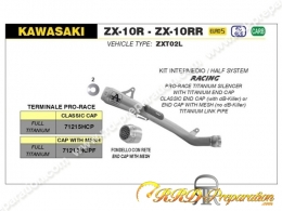 Kit d'échappement intermédiaire ARROW PRO-RACE RACING pour KAWASAKI ZX-10RR de 2017 à 2019 et ZX-10R de 2021 à 2023