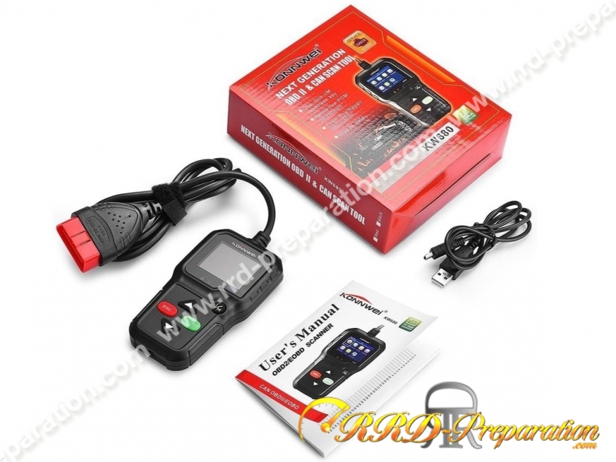 Balise, lecteur de code d'erreur KONNWEI OBD OBD2 Scanner KONNWEI KW680  Moto, Auto, Quad, Buggy