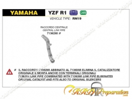 Raccord non catalysé pour silencieux THUNDER sur YAMAHA YZF R1 de 2007 à 2008