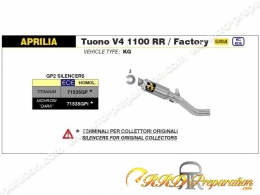 Kit silencieux d'échappement GP2 ARROW pour collecteur d'origine sur APRILIA TUONO V4 RR 1100 de 2017 à 2018