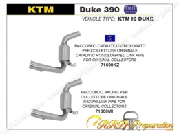 Raccord ARROW pour silencieux THUNDER sur collecteur d'origine pour KTM DUKE 390 de 2013 à 2016