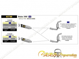 Kit silencieux d'échappement ARROW PRO-RACE pour collecteur d'origine sur KTM DUKE 390 de 2013 à 2016