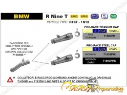 Kit silencieux d'échappement avec raccord ARROW PRO-RACE pour BMW R NINE T de 2014 à 2019