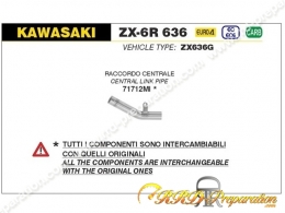 Raccord racing ARROW pour silencieux origine ou ARROW pour collecteur d'origine ou ARROW sur KAWASAKI ZX-6R 636 de 2019 à 2020