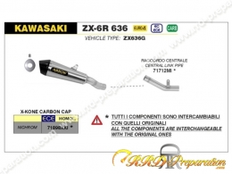 Kit silencieux d'échappement avec raccord ARROW X-Kone pour collecteur origine ou ARROW pour KAWASAKI ZX-6R 636 de 2019 à 2020