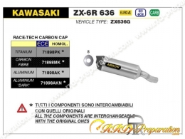 Silencieux d'échappement ARROW RACE-TECH pour KAWASAKI ZX-6R 636 de 2019 à 2020