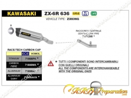 Kit silencieux d'échappement avec raccord ARROW RACE-TECH pour KAWASAKI ZX-6R 636 de 2019 à 2020