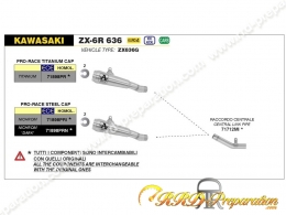 Kit silencieux d'échappement avec raccord ARROW PRO-RACE pour KAWASAKI ZX-6R 636 de 2019 à 2020