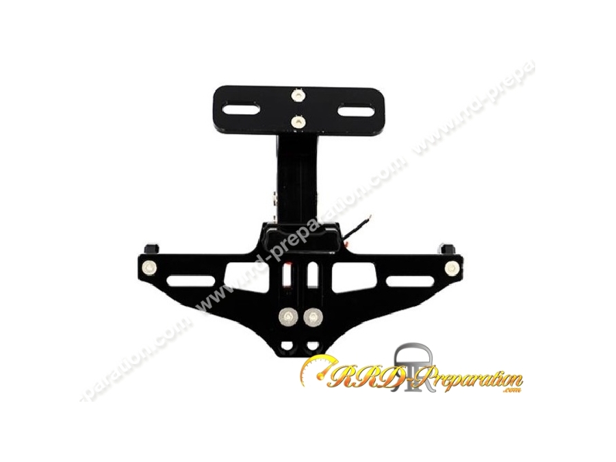 Support de plaque d'immatriculation CNC orientable Blackway avec éclairage de plaque pour scooter, moto, mécaboite...