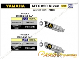 Silencieux d'échappement ARROW THUNDER pour collecteur ARROW sur YAMAHA MTX 850 NIKEN de 2018 à 2020