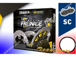 Kit freinage avant disque FRANCE EQUIPEMENT + plaquettes AP RACING pour scooter GILERA RUNNER, PIAGGIO NRG 50cc