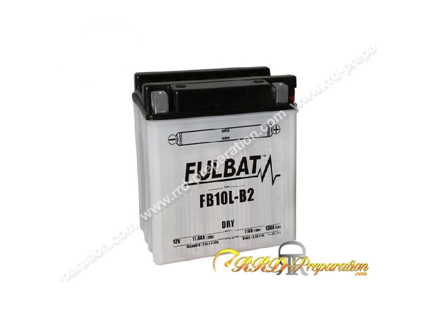 Batterie FULBAT FB10L-B2 12v 11AH (acide avec entretien) pour moto, mécaboite, scooters...