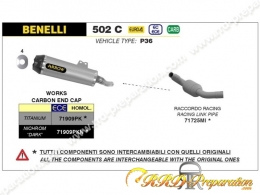 Kit silencieux d'échappement ARROW WORKS pour collecteur d'origine sur BENELLI 502 C de 2019 à 2020