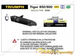 Silencieux ARROW VELOCE pour collecteur d'origine sur TRIUMPH TIGER 850/900 de 2020 à 2023