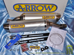 Pair of ARROW THUNDER exhaust silencers for KAWASAKI Z 1000 from 2010 to 2015