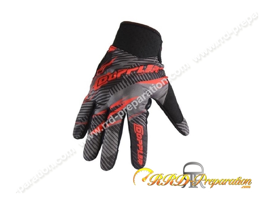 Paire de gants DOPPLER noir / rouge homologué hiver court tailles au choix