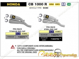 Silencieux double ARROW PRO-RACE pour HONDA CB 1000 R de 2018 à 2023
