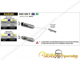 Kit silencieux avec raccord ARROW RACE-TECH pour moto SUZUKI GSF 650 et 1250 BANDIT, GSX 650 et 1250 F de 2007 à 2016