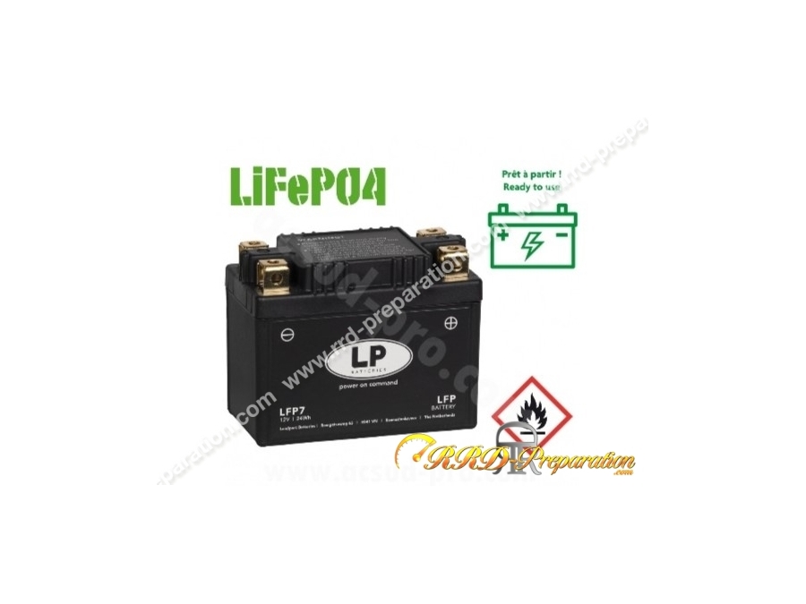 Batterie LP ML LFP7 12V 2AH (YTZ5S, YTX7L-BS) LITHIUM pour moto, mécaboite,  scooters