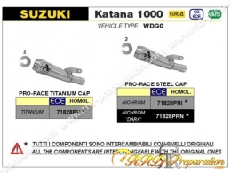 Silencieux ARROW PRO RACE pour collecteur ORIGINE ou ARROW pour Suzuki GSX-S 1000 de 2015 à 2020 et KATANA 1000 de 2019 à 2020