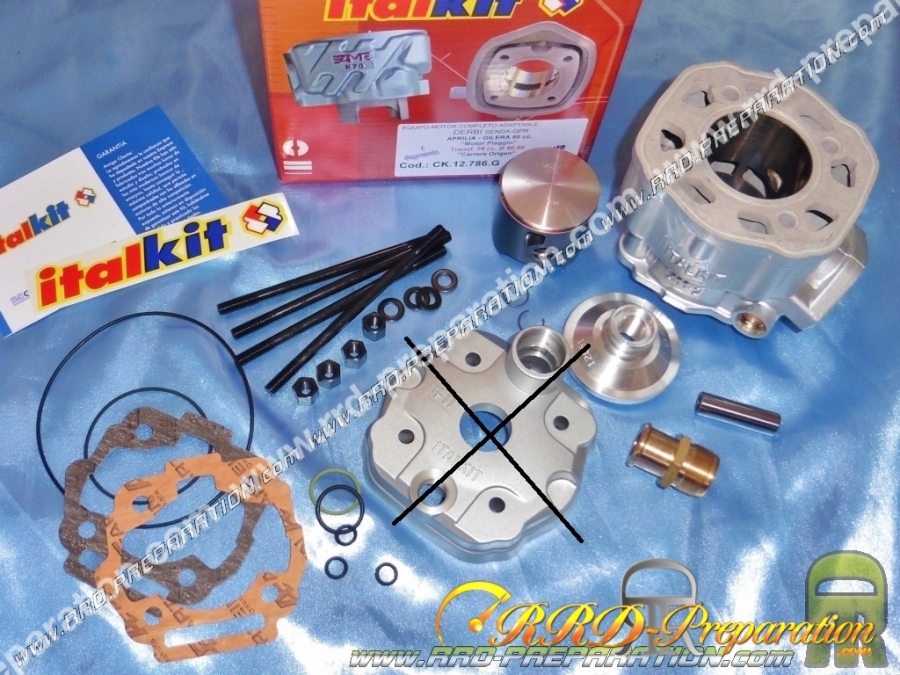 Kit 80cc haut moteur Ø50mm ITALKIT Compétition Racing aluminium sans culasse DERBI euro 3 & 4