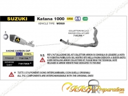 Ligne d'échappement complète ARROW X-KONE pour Suzuki KATANA 1000 de 2019 à 2020