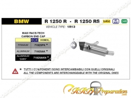 Silencieux d'échappement ARROW MAXI RACE-TECH pour collecteur d'origine sur BMW R 1250 R / RS de 2019 à 2020