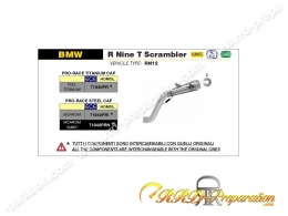 Silencieux d'échappement ARROW PRO-RACE pour BMW R NINE T SCRAMBLER de 2021 à 2023