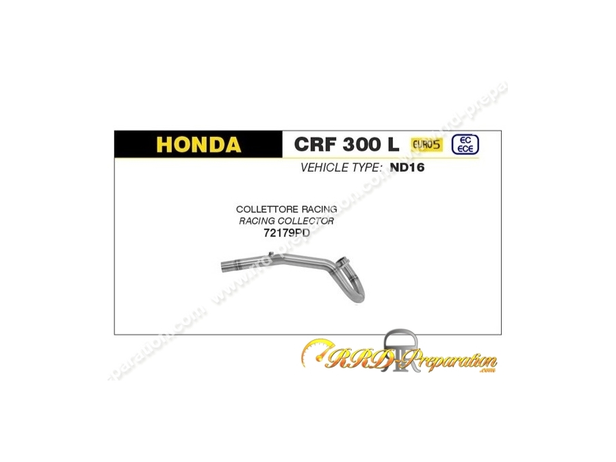 Collecteur racing ARROW pour Honda CRF 300 L de 2021 à 2023