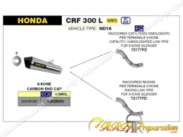 Kit silencieux avec raccord ARROW X-KONE pour collecteur racing ARROW sur Honda CRF 300 L de 2021 à 2023