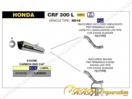 Kit silencieux avec raccord ARROW X-KONE pour collecteur racing ARROW sur Honda CRF 300 L de 2021 à 2023