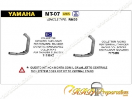 Collecteur ARROW pour silencieux THUNDER sur YAMAHA MT07 de 2021 à 2023