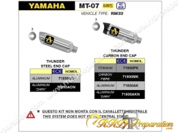 Silencieux ARROW Thunder pour moto Yamaha MT-07 de 2021 à 2023