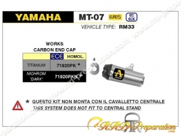 Silencieux ARROW WORKS pour Yamaha MT-07 de 2021 à 2022 et Yamaha Tracer 700 à partir de 2020