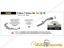 Ligne d'échappement complète avec suppression de valve ARROW PRO-RACE pour BMW R NINE T URBAN GS de 2017 à 2020