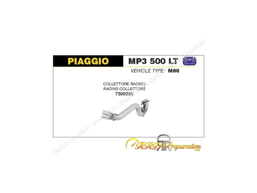 Collecteur racing ARROW pour silencieux URBAN pour PIAGGIO MP3 500 LT de 2014 à 2016