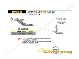 Kit silencieux d'échappement avec raccord ARROW DAKAR REPLICA pour DUCATI DESERT X 950 de 2022 à 2023