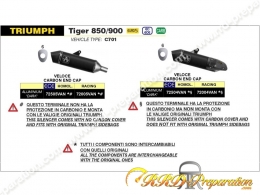 Silencieux d'échappement VELOCE ARROW pour TRIUMPH TIGER 850/900 de 2020 à 2023