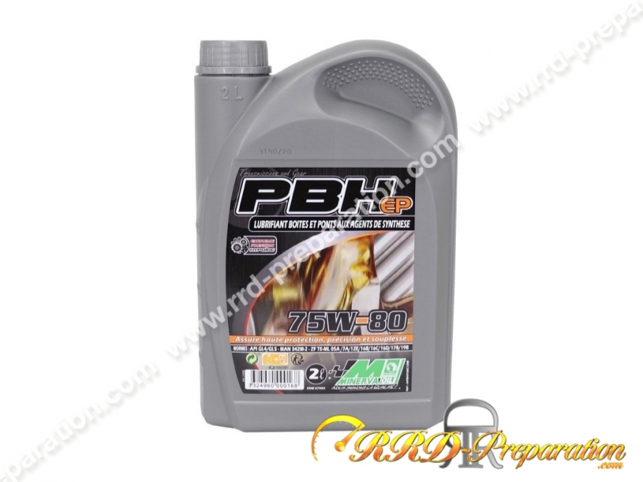 Huile de boîte / transmission MINERVA OIL PBH EP 100% synthèse viscosité au choix pour scooter, moto, quad... 2 ou 5L