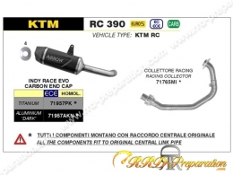 Ligne d'échappement complète INDY RACE EVO ARROW pour KTM RC 390 de 2022 à 2023