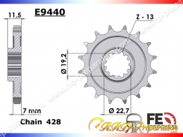 Pignon de sortie de boite FRANCE EQUIPEMENT dents au choix pour SUZUKI 125 DRZ (petites roues) de 2003 à 2007