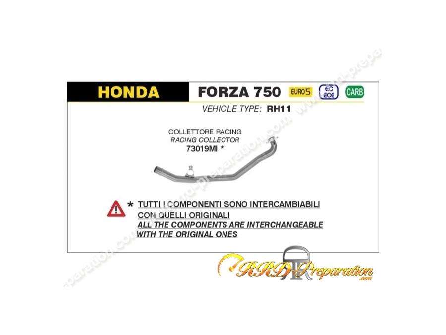 Collecteur d'échappement racing pour HONDA FORZA 750 de 2021 à 2023