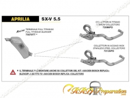 Ligne d'échappement complète ARROW RACING pour APRILIA SX-V 5.5 de 2007 à 2014