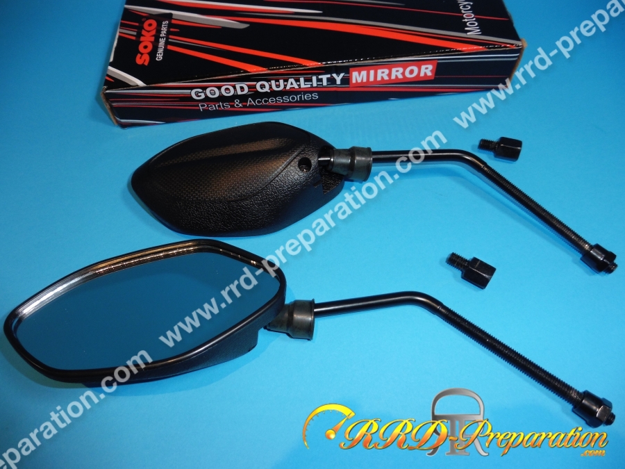 Rétroviseurs pour scooter P2R oval noir diamètre 8mm