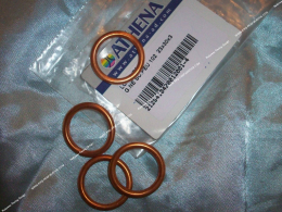 Joint de pot d'échappement rond ATHENA cuivre Ø30mm (à visser) pour MBK 51, Peugeot 103, fox & wallaroo