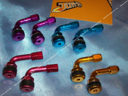 Pair of angled valves in anodized aluminum TUN 'R universal (scooter, mob, mécaboite) color choices